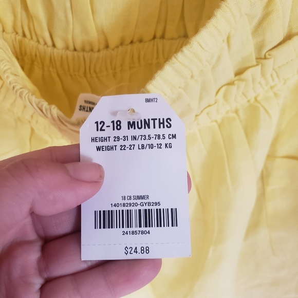 New! Crazy 8 Yellow Halter Sundress 12 to 18 Month - Picture 3 of 4